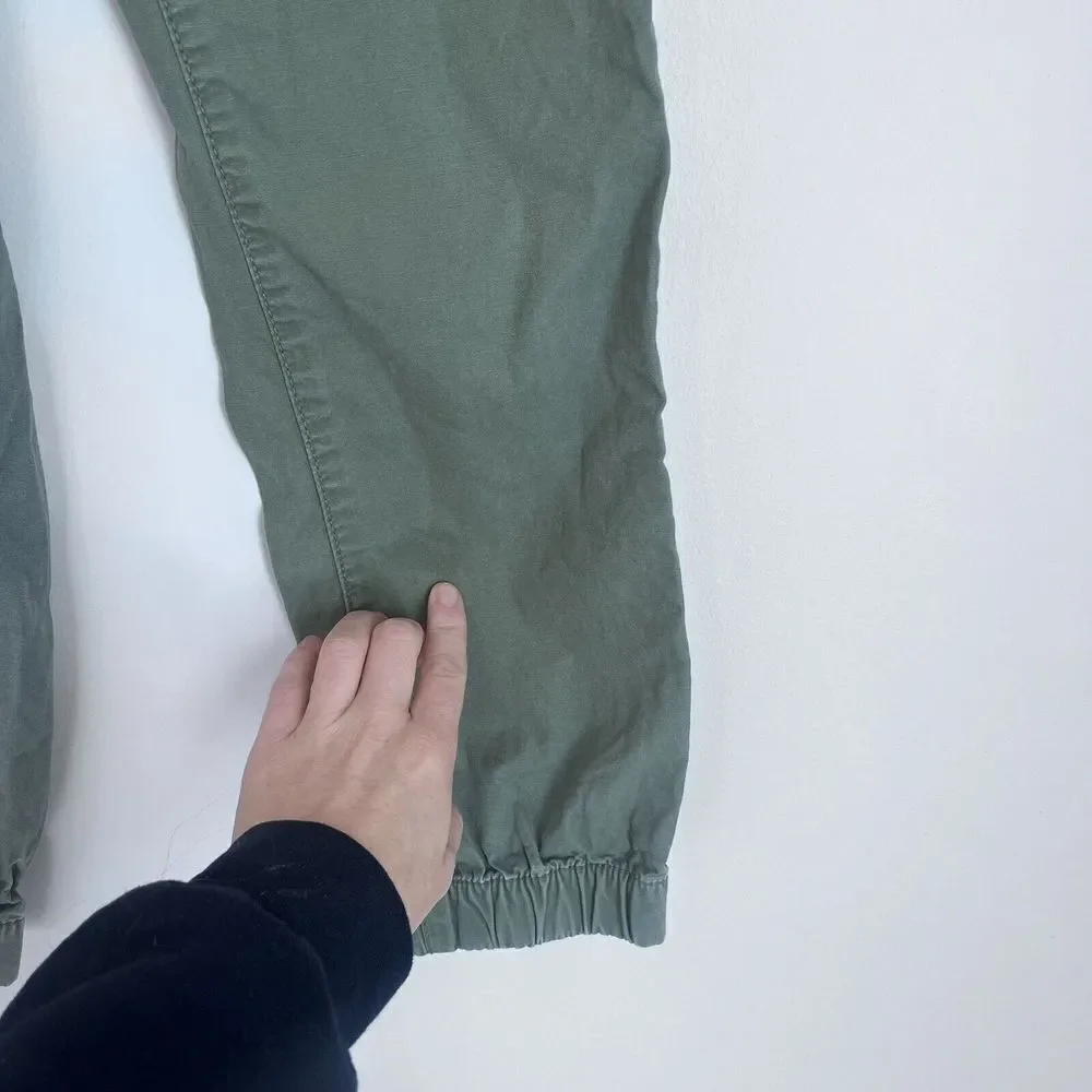 Gap Kids Boys Size Medium Green‎ Pull on Long Pants Side Pockets Elastic Cuffs
